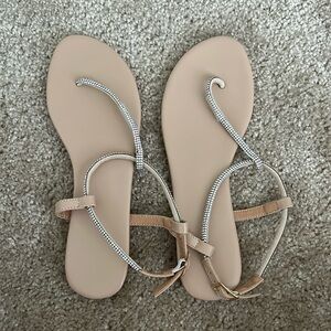 Nude glitter sandals from shein. Never used ,  no tags